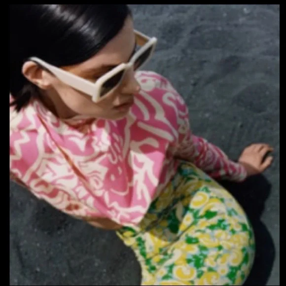 Printed tie top pink/white - Picture 2 of 5